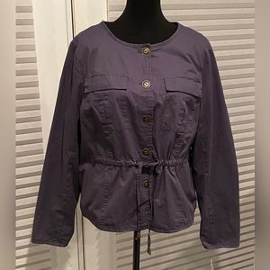 Coffeeshop Nadi Collarless Cargo Jacket Navy Size L